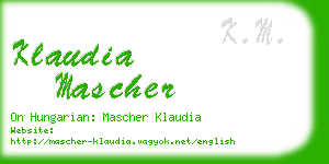 klaudia mascher business card